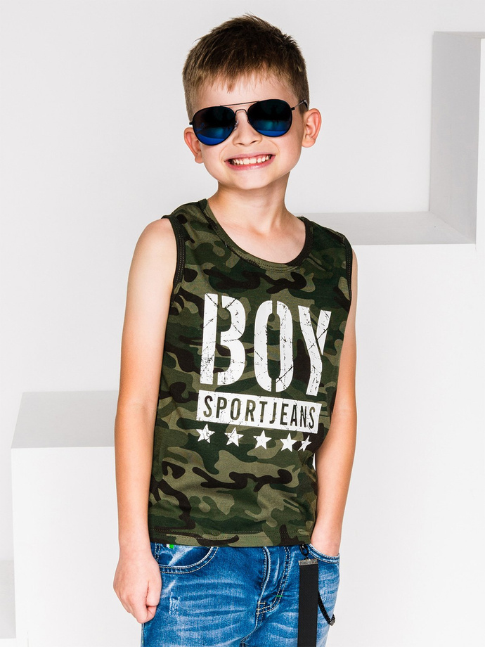 Boy's t-shirt with print - light green KS034