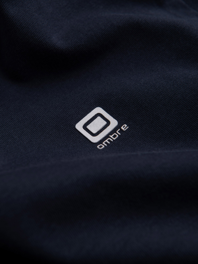 Men's signature elastane longsleeve with v-neck - navy blue V2 OM-LSCL-0110