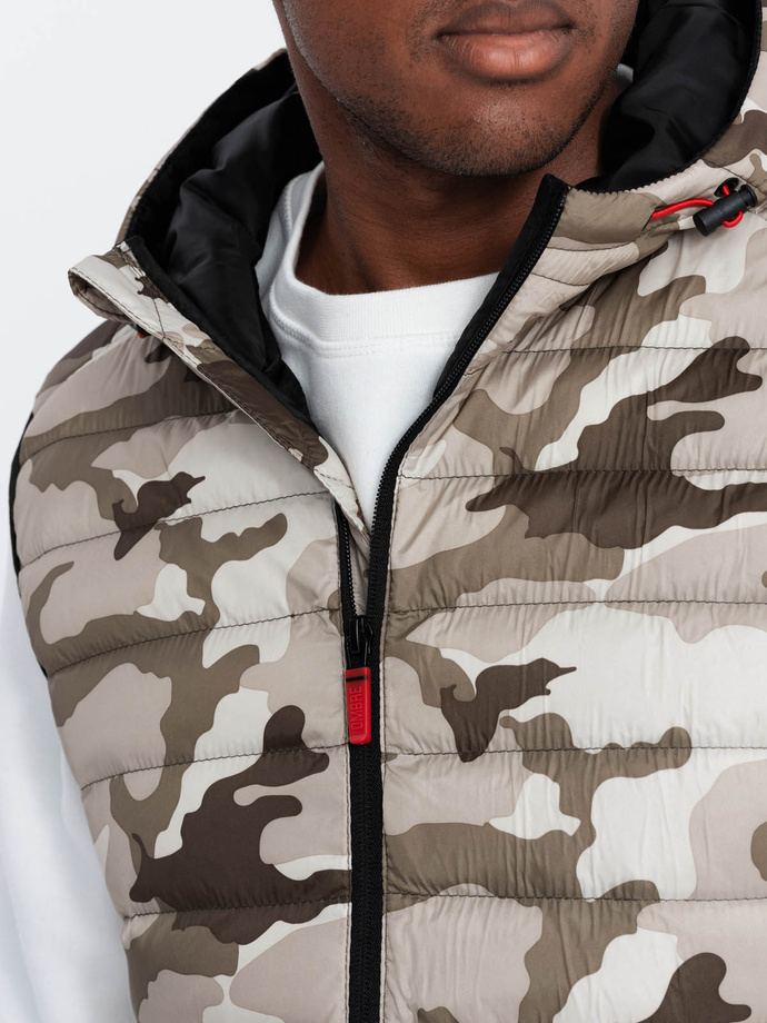 Men's quilted vest - brown moro V53