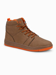 Buty męskie ocieplane sneakersy za kostkę - camel V5 OM-FOSH-0123
