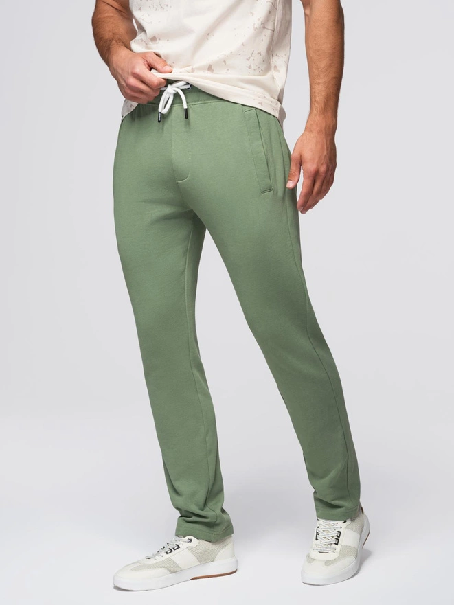 Men's sweatpants with unlined leg - green V3 OM-PABS-0206