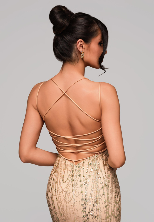 Evening dress LA-OM-DLR165 - gold