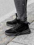 Buty męskie sneakersy wysokie - czarne V3 T380