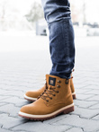 Buty męskie zimowe trapery - camel V1 T314