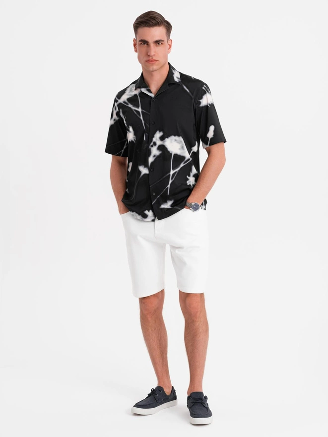 Męskie denimowe szorty o klasycznym kroju – białe V1 OM-SRDS-0171