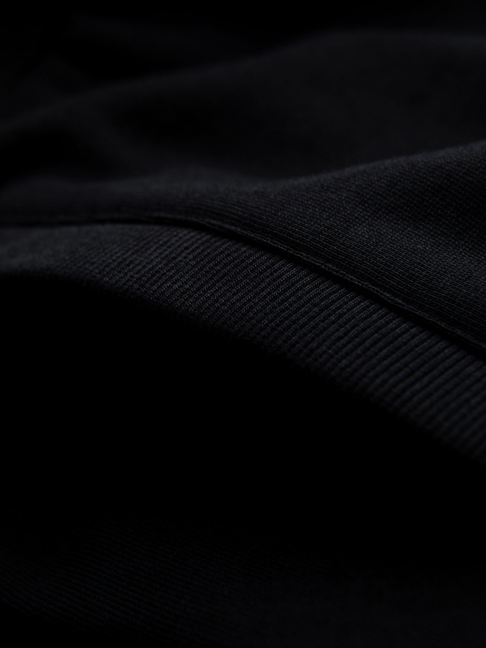 Dzianinowe męskie spodenki ze ściągaczem i kieszeniami - czarne V5 OM-SRBS-0139