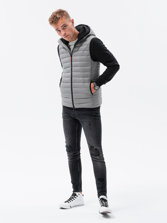 Men's quilted vest - grey V53
