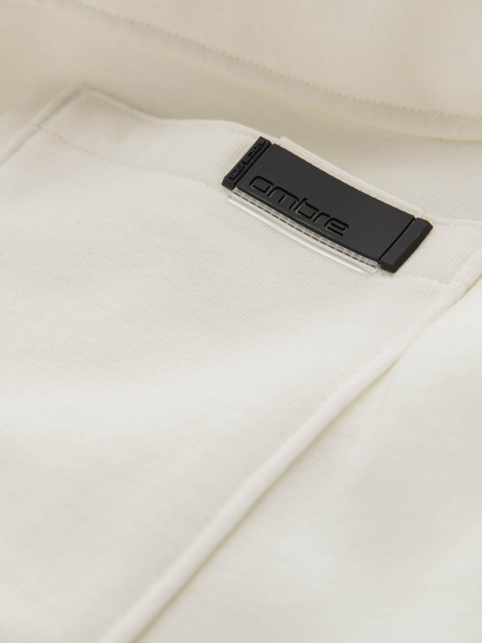 BASIC men's cotton sweatpants joggers - cream V5 OM-PABS-0174