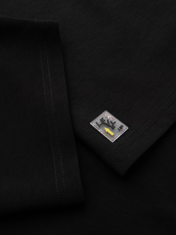 Męska koszulka COMFORT FIT z raglanowym rękawem – czarna V2 OM-TSCT-0240