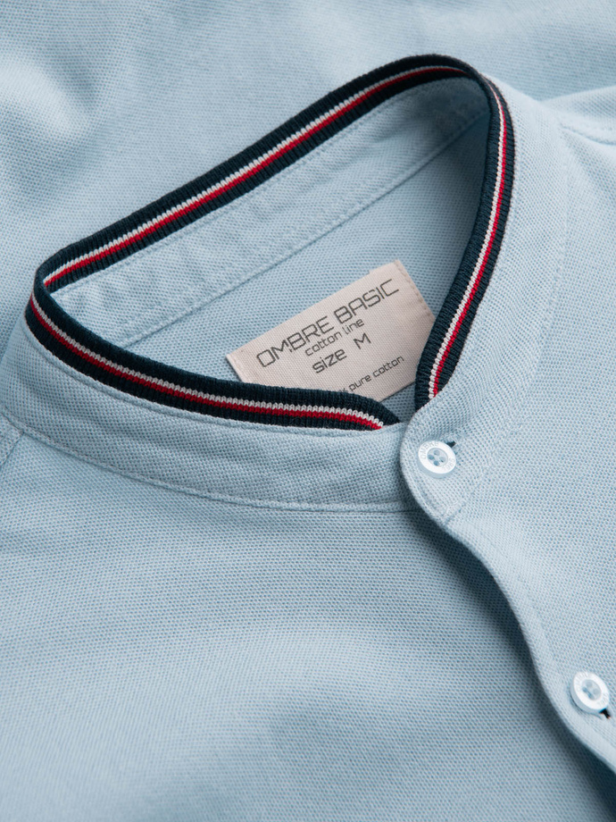 Men's long sleeve knit shirt - blue V3 K542