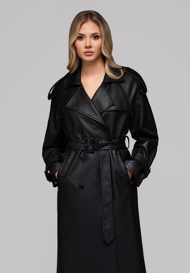 Women's LARICA trench coat with belt OW-COLC-0101 v1 - black