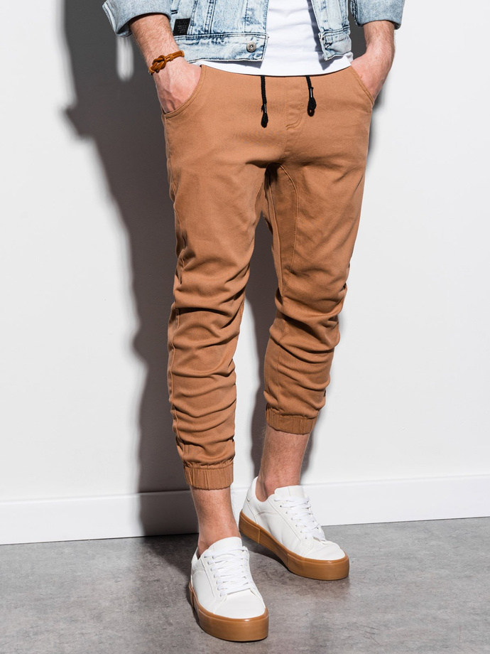 Men's pants joggers - beige P731