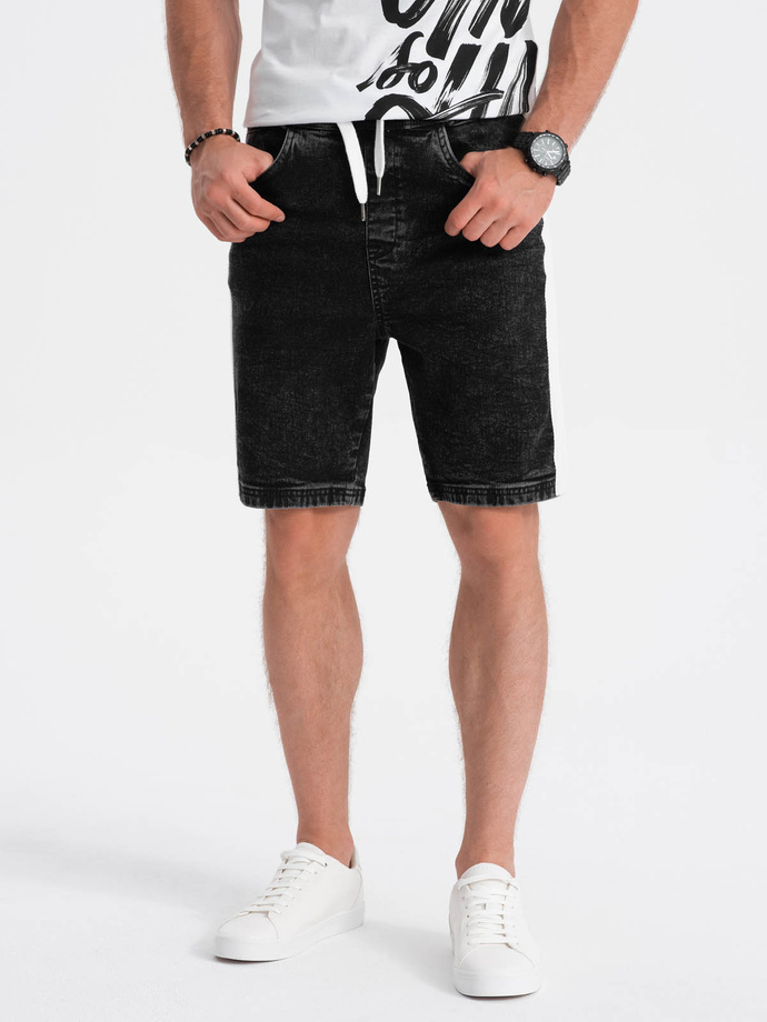 Men's denim shorts - black W363
