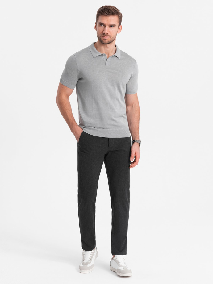 Elegant men's SLIM FIT chino pants - graphite V2 OM-PACP-0191