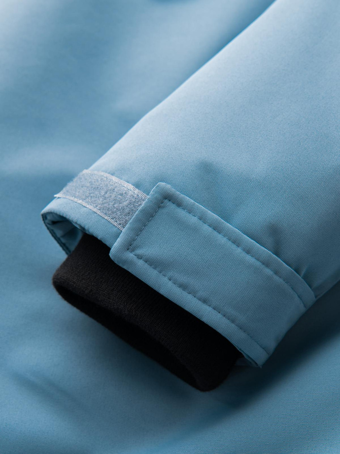 Insulated long men's jacket with reflective elements - blue V4 OM-JALJ-0169