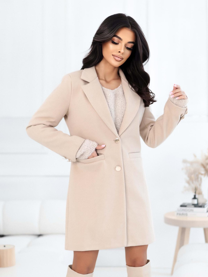Fashionable women's coat CLR042 - beige