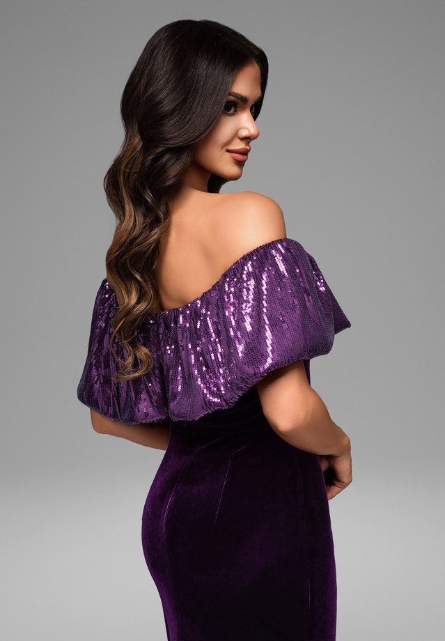 Evening dress LA-OM-DLR044 - purple
