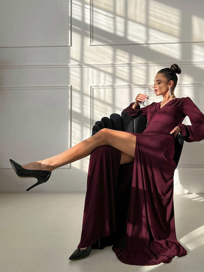 PATRICIA maxi dress DLR184 - maroon