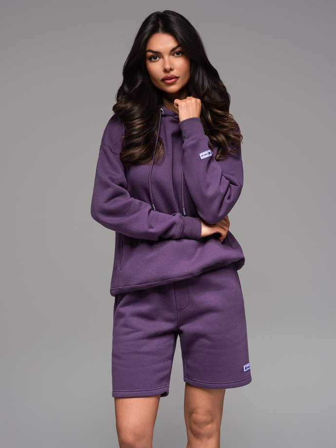 Unisex sweatshirt with pockets and hood - purple V13 OU-SNBC-0105