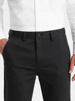 Men's classic chino pants with fine texture - black V5 OM-PACP-0188