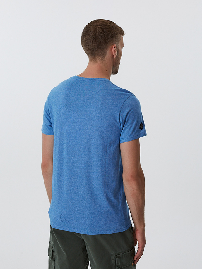 Men's printed T-shirt LAIRD VII S1813 - blue melange