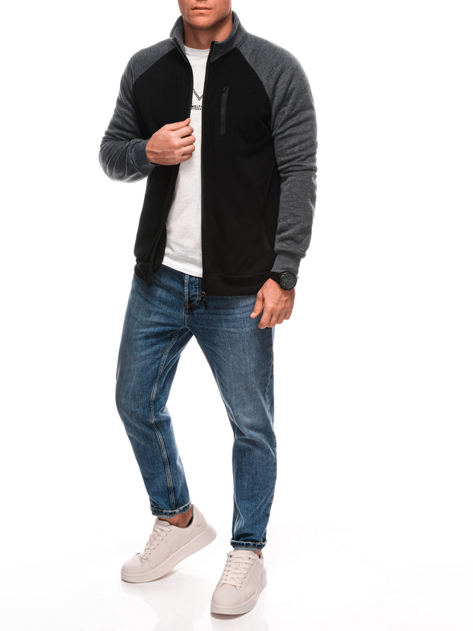 Bluza męska bez kaptura B1707 - czarna