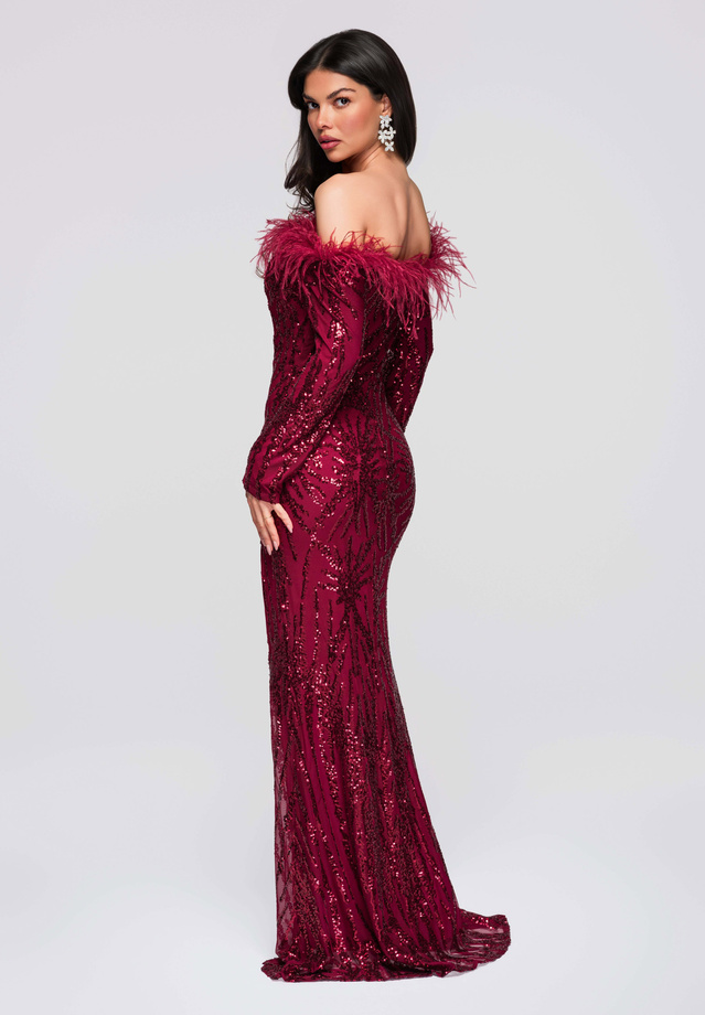Evening dress LA-OM-DLR286 - burgundy
