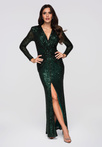 Evening dress LA-OM-DLR271 - bottle green