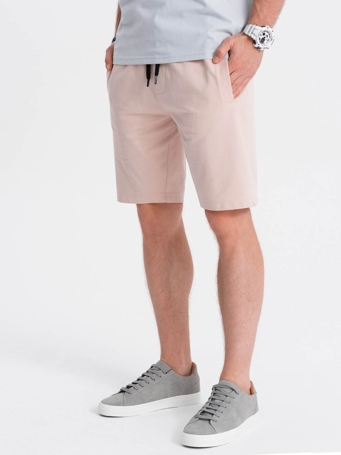 Men's knit shorts - powder pink V6 W291 