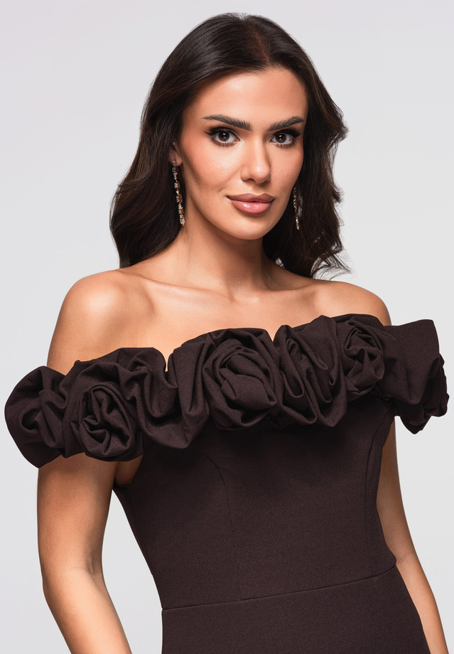 Sukienka wieczorowa LA-OM-DLR178 - brown