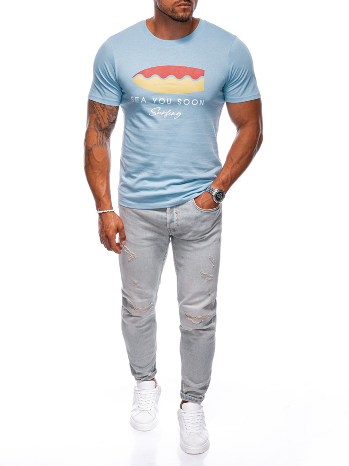 Men's printed t-shirt S2003 - blue
