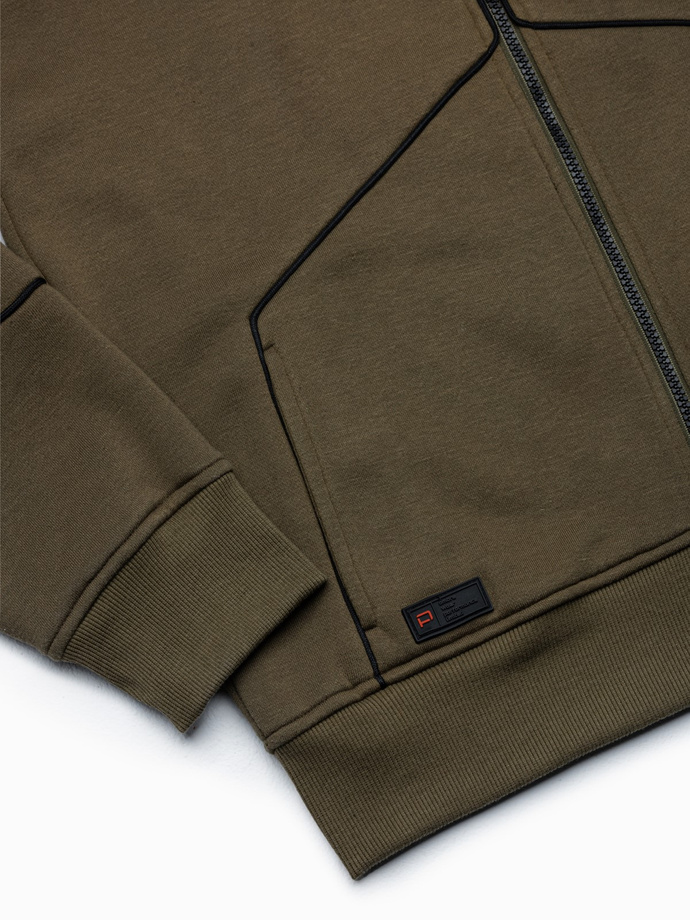 Men's zip-up sweatshirt - dark olive V4 B1421