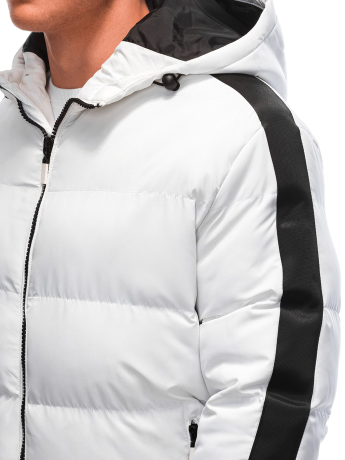 Men's quilted winter jacket - white V5 EM-JAHP-0101