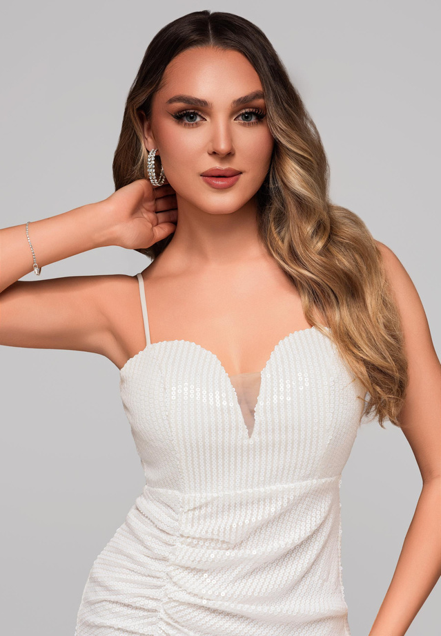 Evening dress LA-OM-DLR111 - ecru