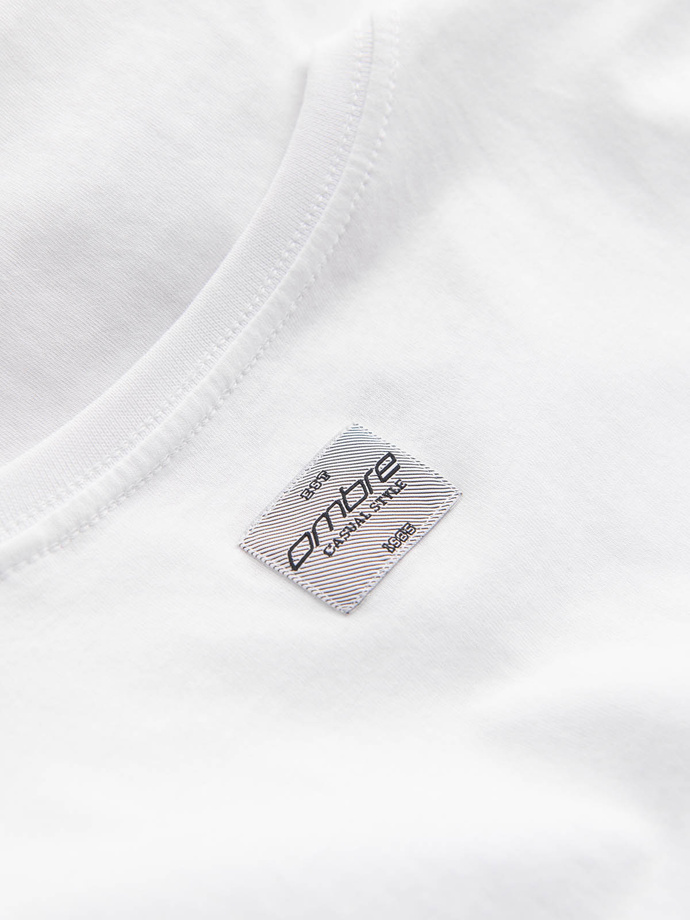 Men's printed cotton t-shirt - white V1 S1753