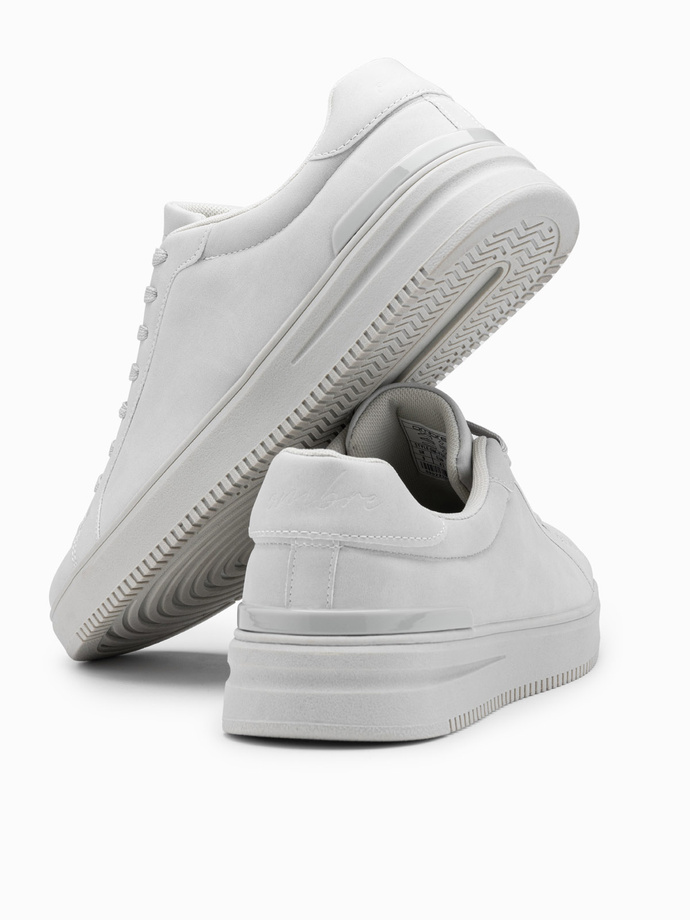 Men's uniform casual shoes in eco nubuck - light grey V2 OM-FOCS-0151