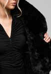 Women's jacket with detachable fur OW-JALP-0100 v1 - black