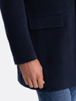 Men's classic single-breasted coat - navy blue V1 C432