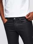 Men's waxed denim SLIM FIT pants - black V3 OM-PADP-0149