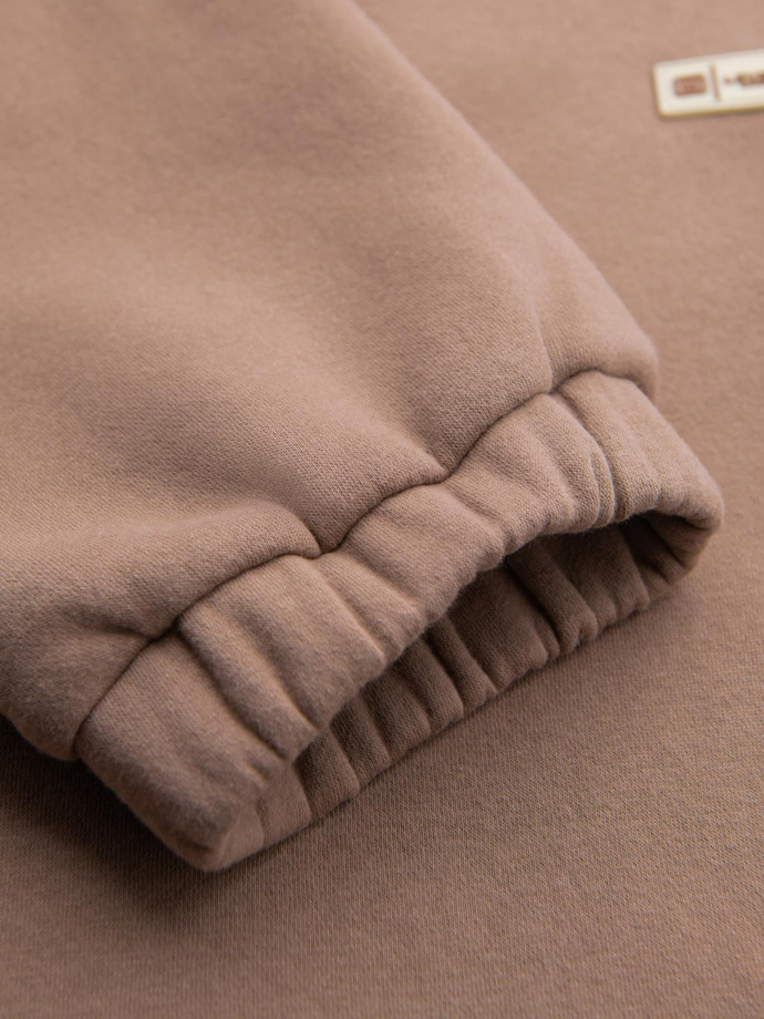 Klasyczne spodnie dresowe unisex ze ściągaczami – brązowe V16 OU-PSBC-0100