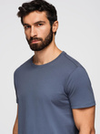 T-shirt męski klasyczny bawełniany BASIC - niebieski denim V7 OM-TSBS-0236