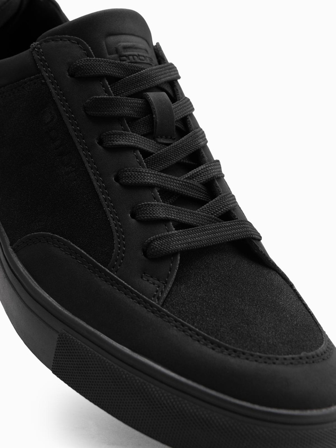 Monochromatyczne męskie buty w stylu streetwearowym – czarne V3 OM-FOTL-0183