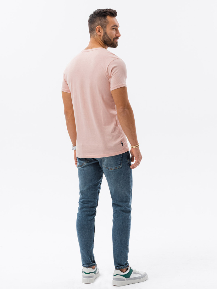 Men's printed t-shirt V-15B- pink S1434