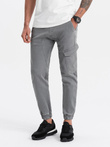 Men's JOGGERS pants with cargo pocket - gray V4 OM-PADJ-0112