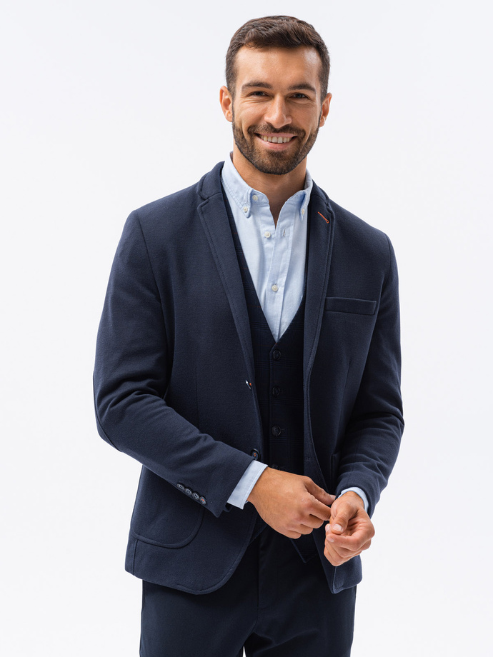 Men's elegant blazer jacket  - navy M80