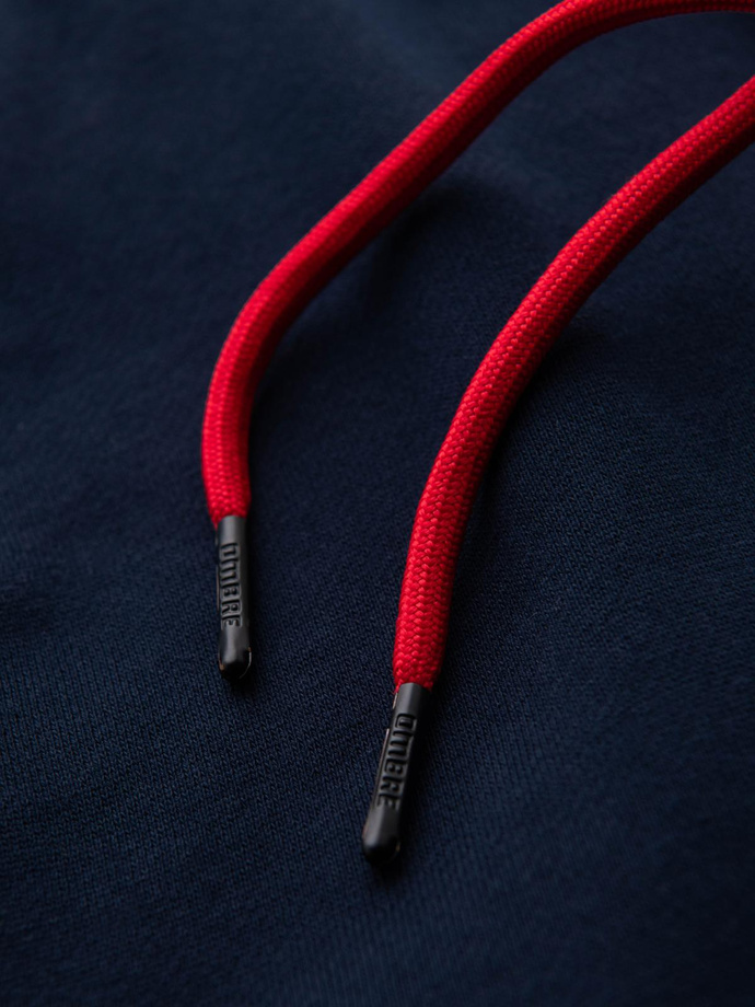 Sportowe spodnie męskie jogger z lampasami – granatowe V3 OM-PASK-0284