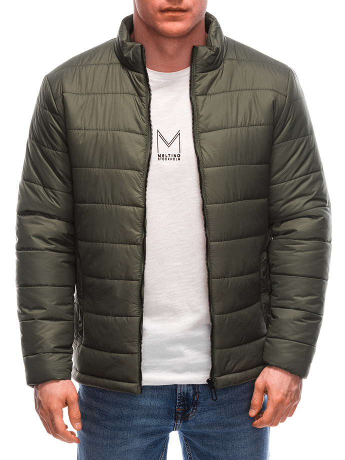 Men's transitional quilted jacket C632 - olive green
