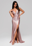 Evening dress LA-OM-DLR164 - pink