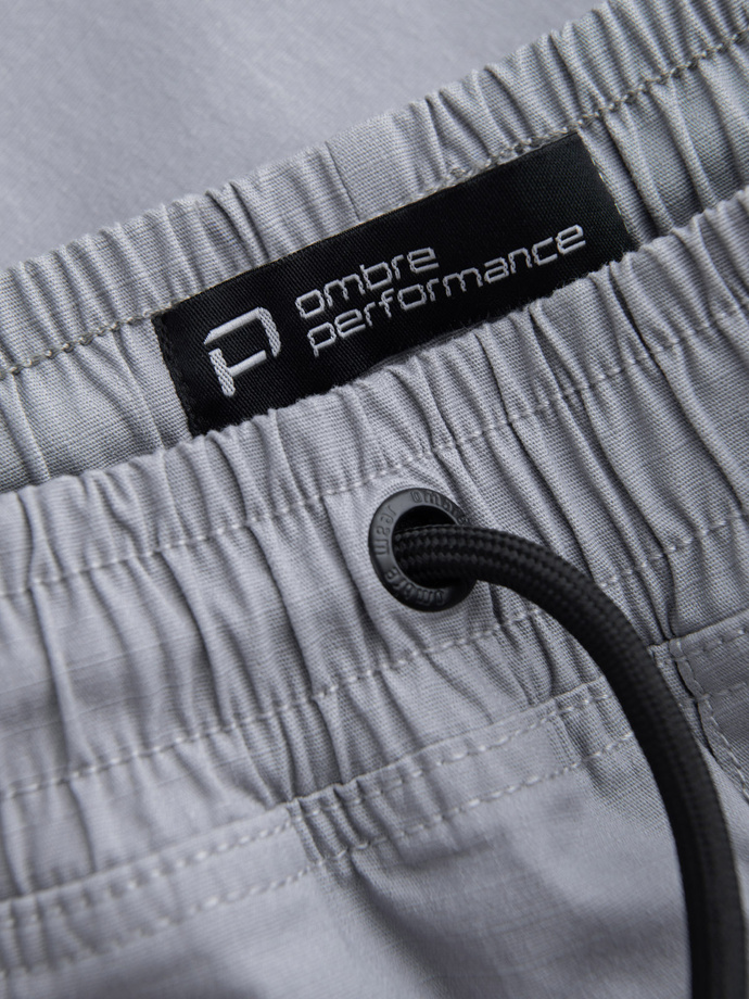 Men's JOGGER pants with stand-off and zippered cargo pockets - light grey V8 OM-PAJO-0135