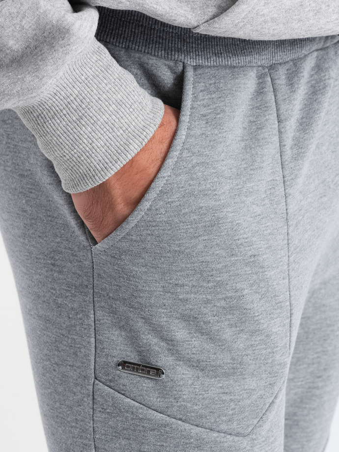 Men's sweatpants joggers - grey melange V3 OM-PASK-22FW-008